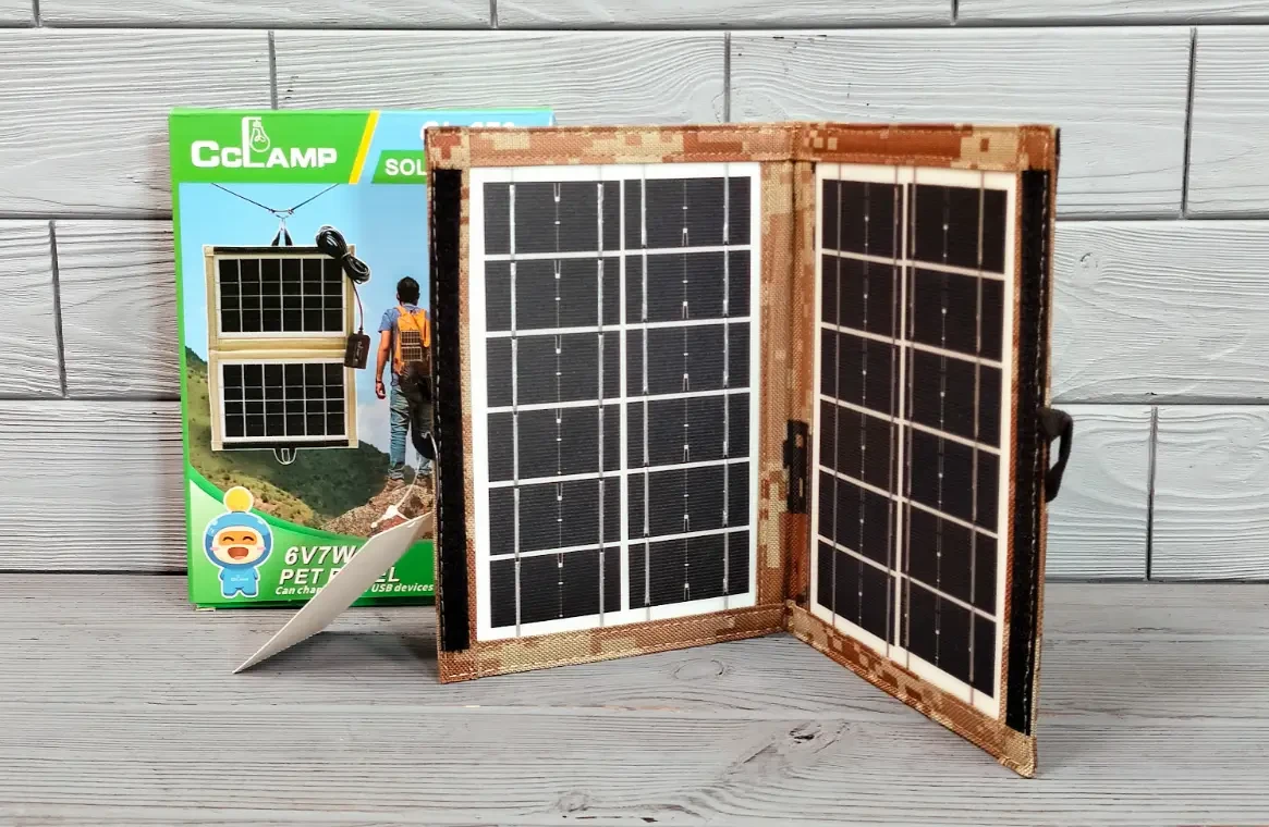 Сонячна панель CcLamp CL-670 7 Вт портативна сонячна станція трансформер для заряджання мобільних пристроїв
