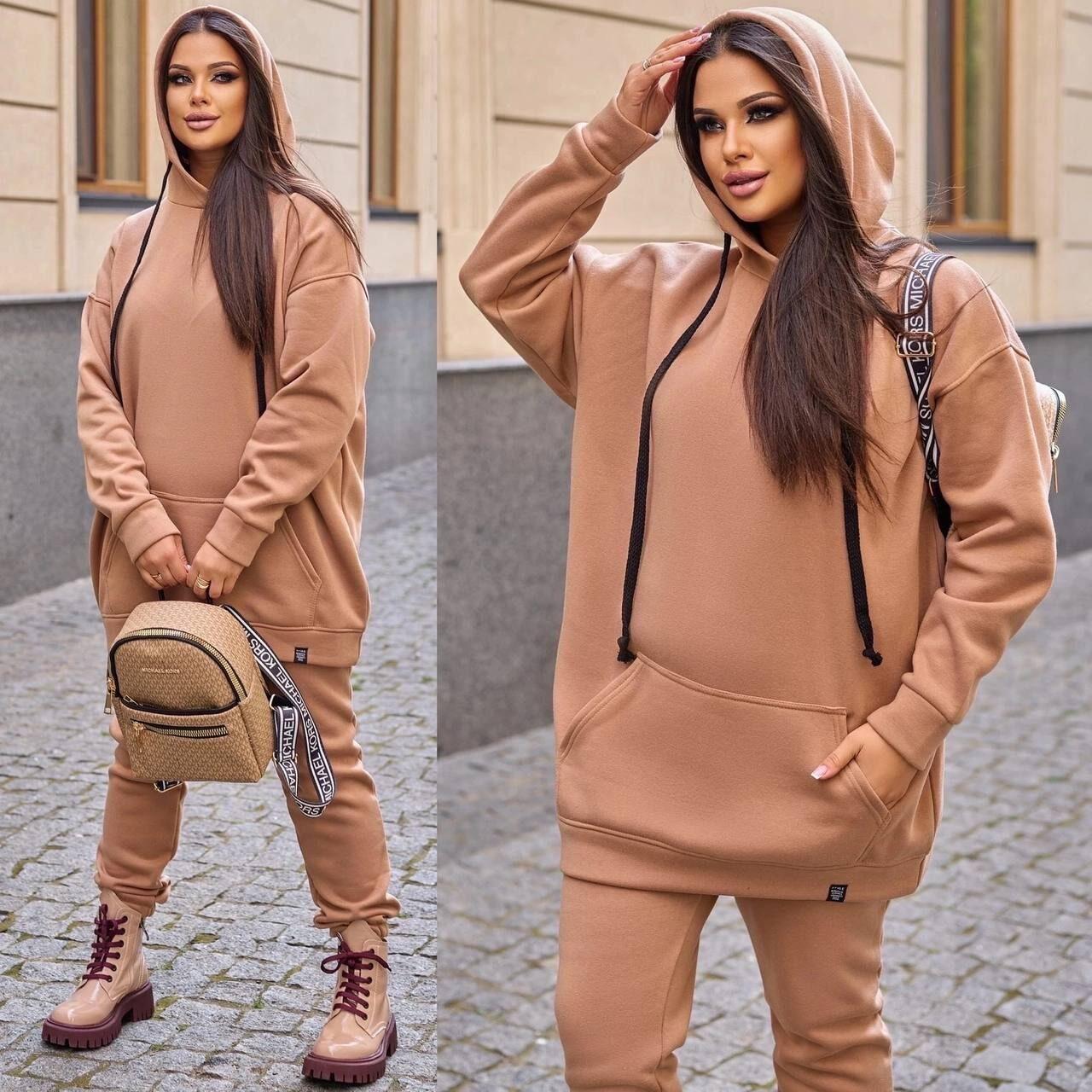 Комфортний жіночий костюм, тканина "Трикотаж на флісі" 50, 52, 54 розмір 50