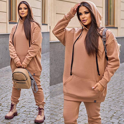 Комфортний жіночий костюм, тканина "Трикотаж на флісі" 50, 52, 54 розмір 50, фото 1