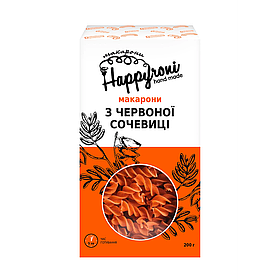 Макарони спіральки з червоної сочевиці 200г Happyroni