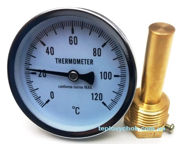 Термометр 1/2 ", d63мм, 120°С, штуцер 50 мм SD17450MM
