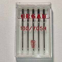 Голки швейні універсальні ORGAN №80 пластиковий бокс 5 штук для побутових швейних машин (6488)