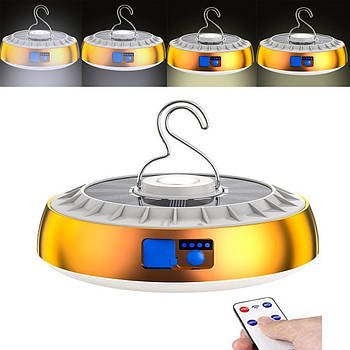 Кемпінгова лампа на сонячній батареї, USB, пульт / Ліхтар підвісний / Туристичний світильник