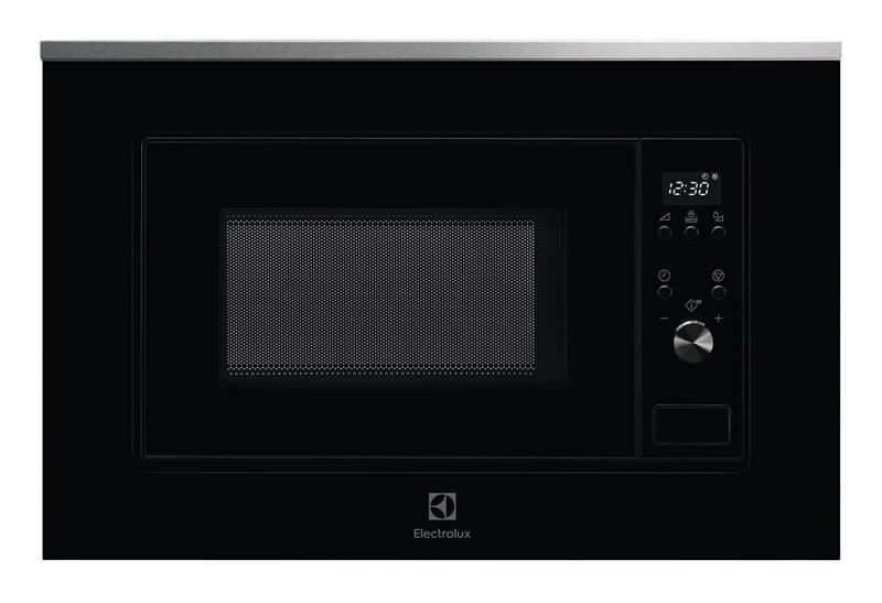 Electrolux Мікрохвильова піч вбудована, 20л, електрон. керування, 700Вт, дисплей, чорний+нерж