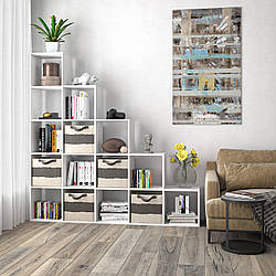 Стелаж драбинка з полицями, роздільник кімнати на 15 комірок, книжкова шафа M-5