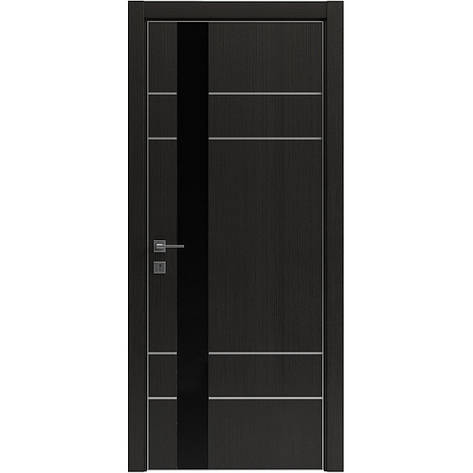 Двері колекції Modern модель Flat 05 Alum, (з вставкою зі скла) Венге, фото 1