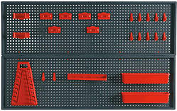 Topex Панель перфорована для інструменту, панель 2 шт. х 25x80 см, 2 лотки, 10 затискачів, 8 захватів