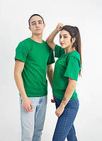 Универсальная футболка унисекс для парней и девушек, цвет зеленый, хлопок