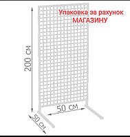 Торгова сітка стійка на ніжках 200/50см профиль15х15 мм (від виробника оптом та в роздріб)