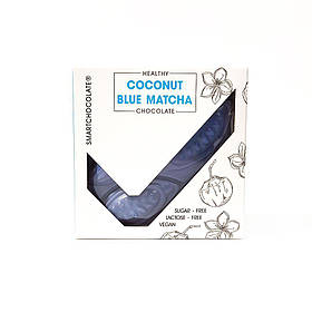 Шоколад веганський кокос-блакитна матча без цукру 75г SmartChoсolate