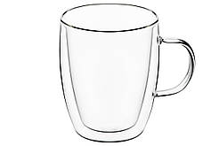 ARDESTO Набір чашок з ручками з подвійними стінками, 270 мл, В 10 см, 2 од., боросилікатне скло