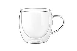 ARDESTO Набір чашок із ручками з подвійними стінками, 300 мл, H 9,2 см, 2 шт, боросилікатне скло