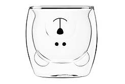 ARDESTO Набір чашок Animals з подвійними стінками 250 мл, 2 шт, боросилікатне скло