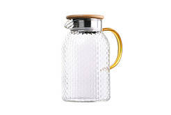 ARDESTO Глечик Dew з бамбуковою кришкою, 1500 мл, боросилікатне скло, нержавіюча сталь