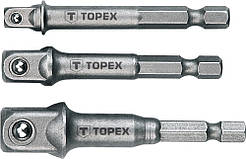 Topex Перехідник для змінних головок, набір 3 од., 1/4", 3/8", 1/2"
