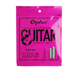 Набір із 6 струн для акустичної гітари, 12-53", 0.30-1.34 мм, Orphee TX640 Без бренда