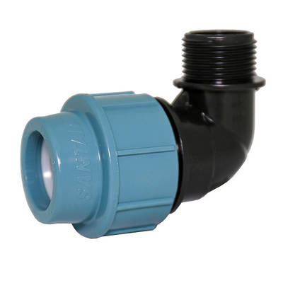Коліно із зовнішньою різьбою 20х1/2" дюйма, фітинги для поліетиленових труб