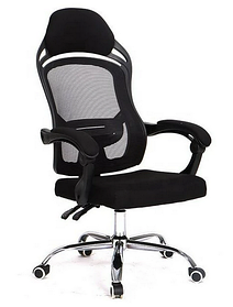 Офісне крісло Кароліна чорне сітчасте для комп'ютера