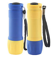 Ліхтар ручний Quantum QM-FL1045 Smile yellow+blue 3W COB живлення 3xAAA 2шт/уп, blister