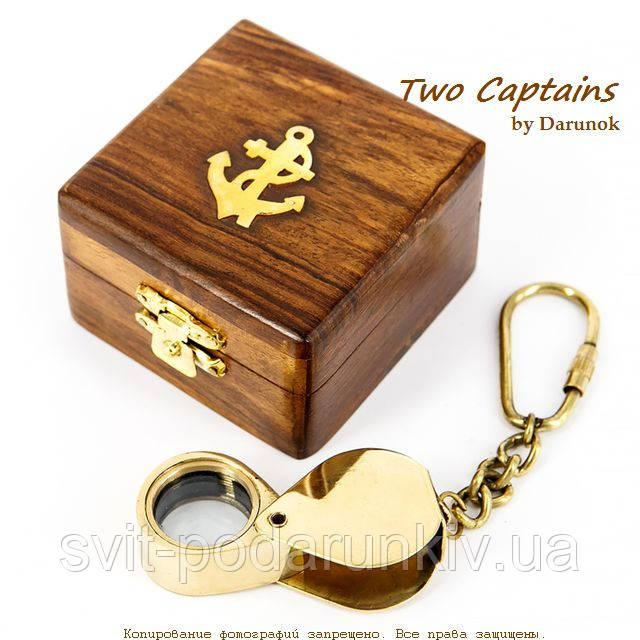 Брелок лупа в коробці з дерева "Таїнальний острів" NIS033A, фото 1