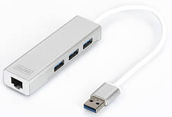Digitus Хаб USB-A > 3xUSB-A/RJ45