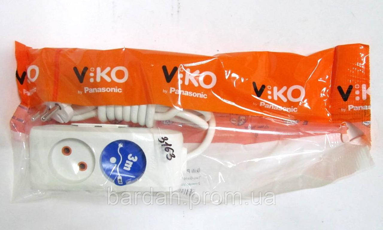 Удлинитель VIKO (Турция) 2гнезда 3 м без заземления - фото 1 - id-p38961492