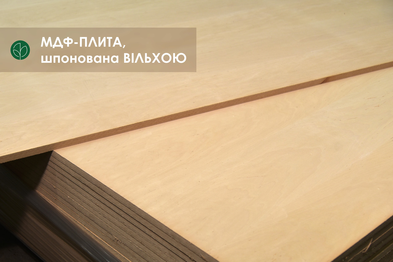 Шпонована МДФ-плита ВІЛЬХОЮ 19 мм А/В 2,80х2,07 м = 5.8 м² ( 1 лист ), фото 1
