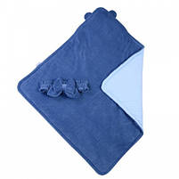 Конверт-ковдра Baby Veres з капюшоном 80х80 см – Velour deep blue, фото 3