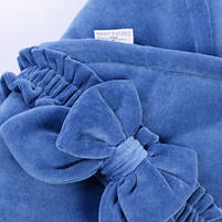 Конверт-ковдра Baby Veres з капюшоном 80х80 см – Velour deep blue, фото 7