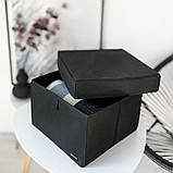 Коробка для зберігання речей L з кришкою - 30*30*20 см (чорний), фото 2