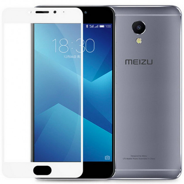 Защитное стекло Silk Screen for Meizu M5 (0.33mm) White тех. пакет, фото 1