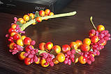 Вінок з жовтих ягід з малиновими ожинами на обручі Kapriss, фото 2