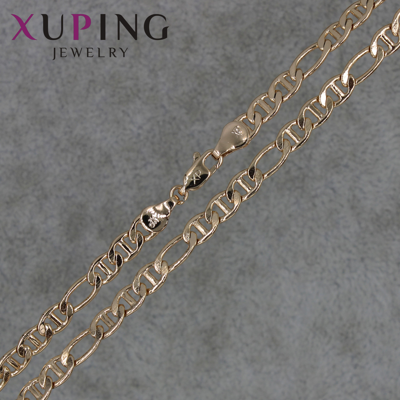 Цепочка Xuping Jewerly длина 45 см ширина 5 мм медицинское золото декоративное плетение застёжка-карабин