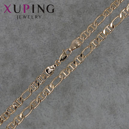 Цепочка Xuping Jewerly длина 45 см ширина 5 мм медицинское золото декоративное плетение застёжка-карабин, фото 1
