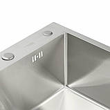 Кухонна мийка Platinum HANDMADE 6045 HD-D001 сталь 3.0/1.5, фото 6