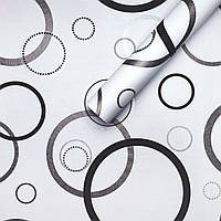 Самоклеюча декоративна плівка срібні круги 0,45Х10М (KN-X0037-1), Білий, Білий
