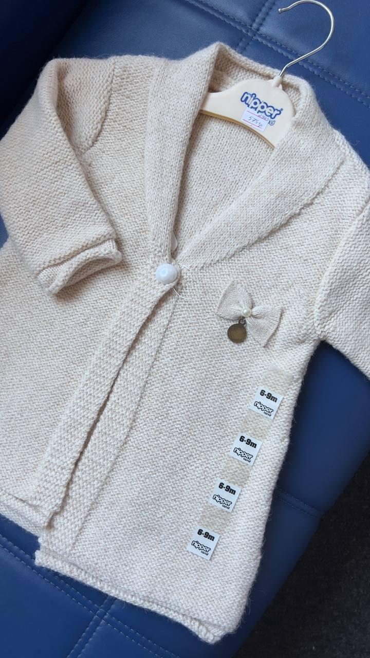 Накидка-Болеро на довгий рукав (9-12м.) Бежевий (YOLA.BABY.SHOP)