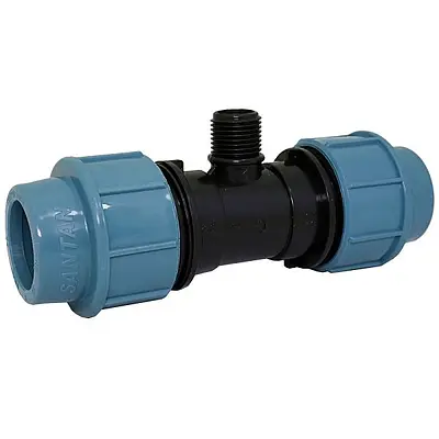 Трійник зажимний із зовнішньою різьбою 32х1/2"х32, компресійні фітинги для труб