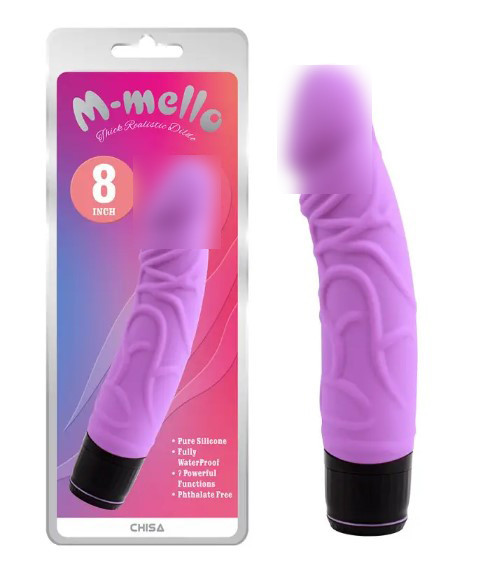 Вібратор мультишвидкісний фіолетовий Thick Realistic Dilio | Puls69, фото 1