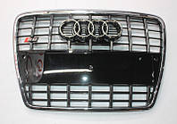 Решетка радиатора Audi A6 C6 2005-2011 в стиле Audi S6 (черная с хром окантовкой)