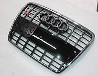 Решетка радиатора Audi A6 C6 2005-2011 в стиле Audi S6 (черная с хром окантовкой)