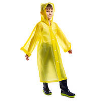 Детский плащ-дождевик длинный от дождя многоразовый на кнопках Sp-Sport Рост 120-160 см Желтый (1010)