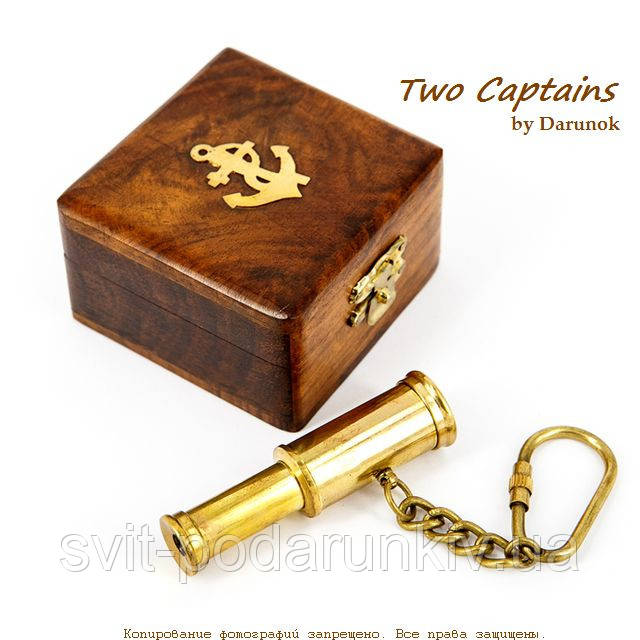 Брелок підзорна труба в скриньці з дерева NIS001A, фото 1