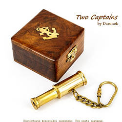 Брелок підзорна труба в скриньці з дерева NIS001A