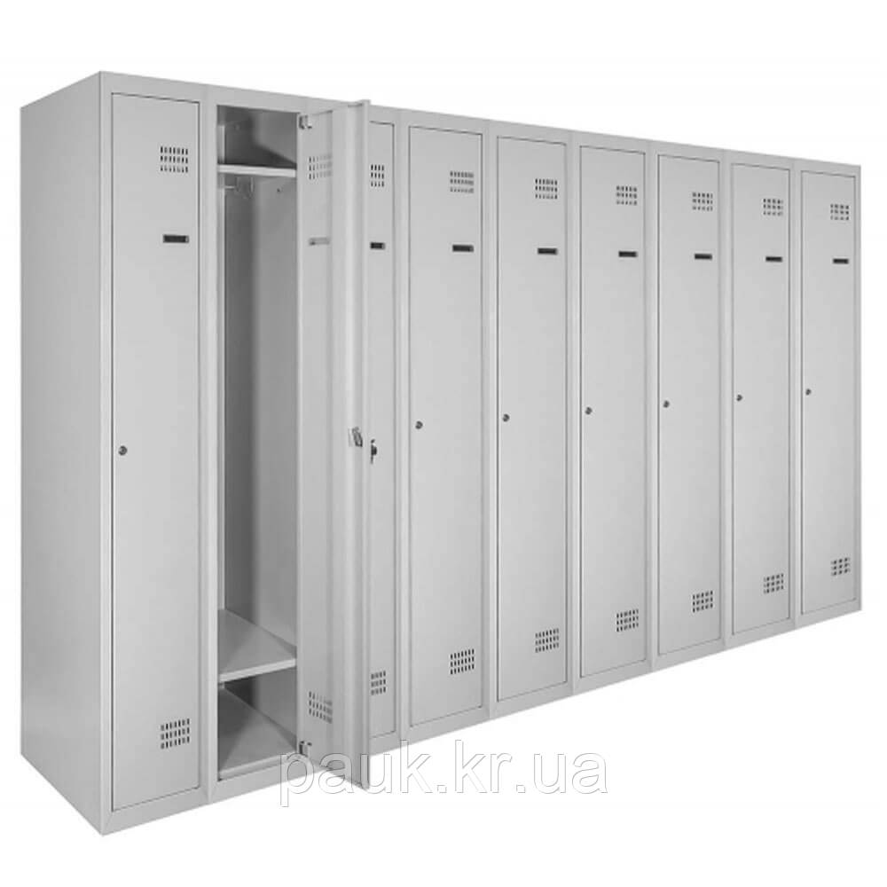Шафа для одягу ШОМГ 1/40/9 дп з поличкою для взуття, 1800х3600х500 мм, металева шафа для одягу, фото 1
