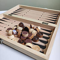 Класичні нарди дерев'яні настільні для всіх видів ігри подарункові 24 х 24 см ZEPP (W7710)