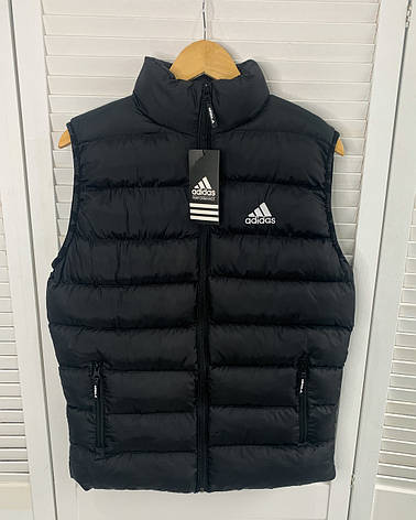 Чоловіча жилетка Adidas чорна спортивна чоловіча безрукавка Адідас жилет чоловічий, фото 1