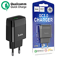 Зарядное устройство без кабеля HOCO C72Q Glorious QC3.0 18W (1USB/3A) Black