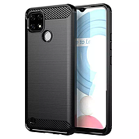 Чохол Fiji Polished Carbon для Realme C25Y противоударный бампер чорний