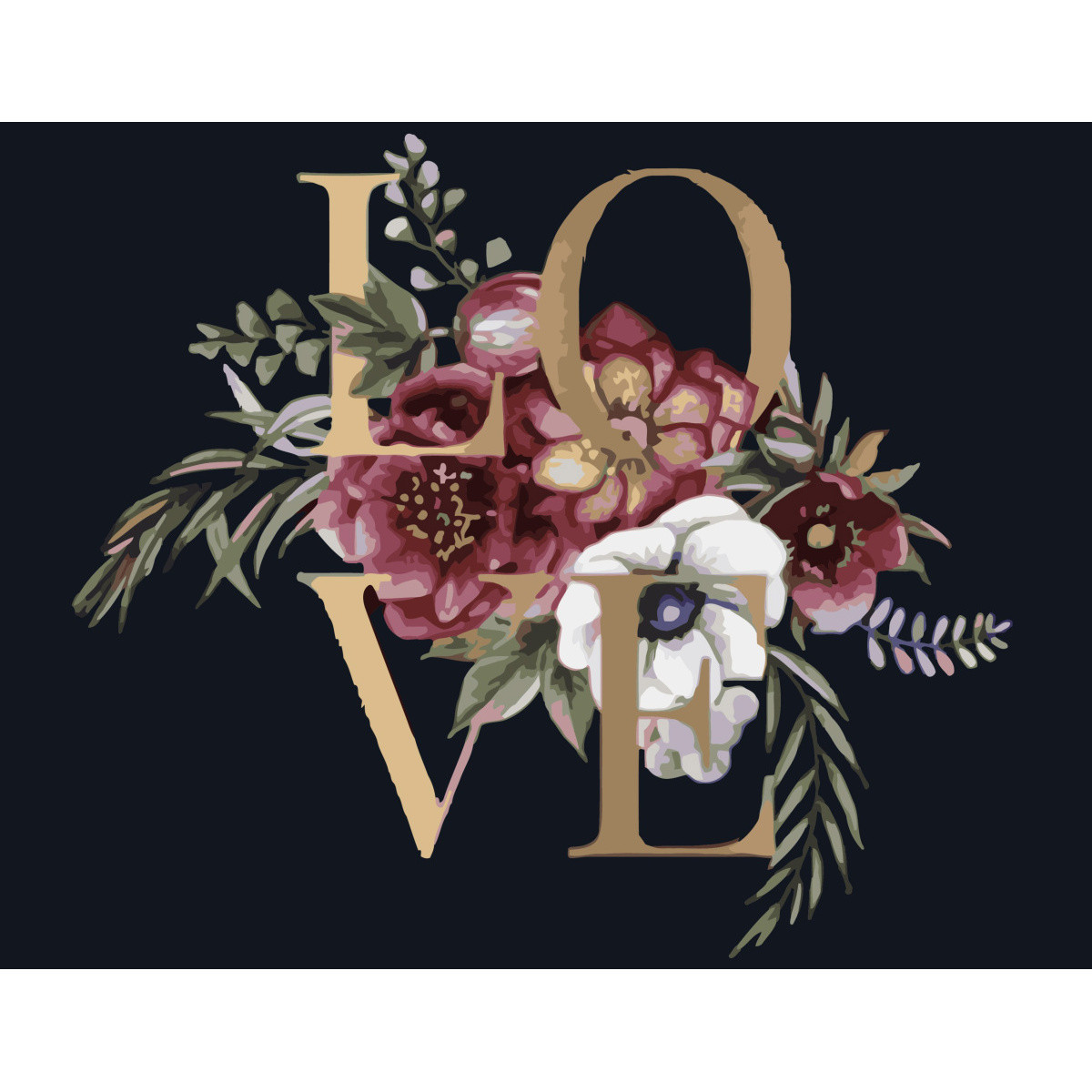 Картина за номерами LOVE розміром 40х50 см Strateg (SY6782)